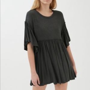 Urban Outfitters Uo Baza Ruffle Mini Frock Dress